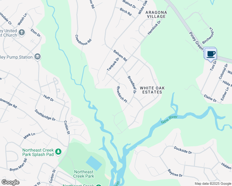 map of restaurants, bars, coffee shops, grocery stores, and more near 108 Riverbirch Place in Jacksonville