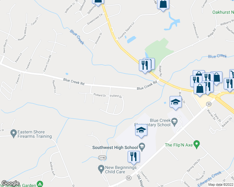 map of restaurants, bars, coffee shops, grocery stores, and more near 205 Pollard Drive in Jacksonville