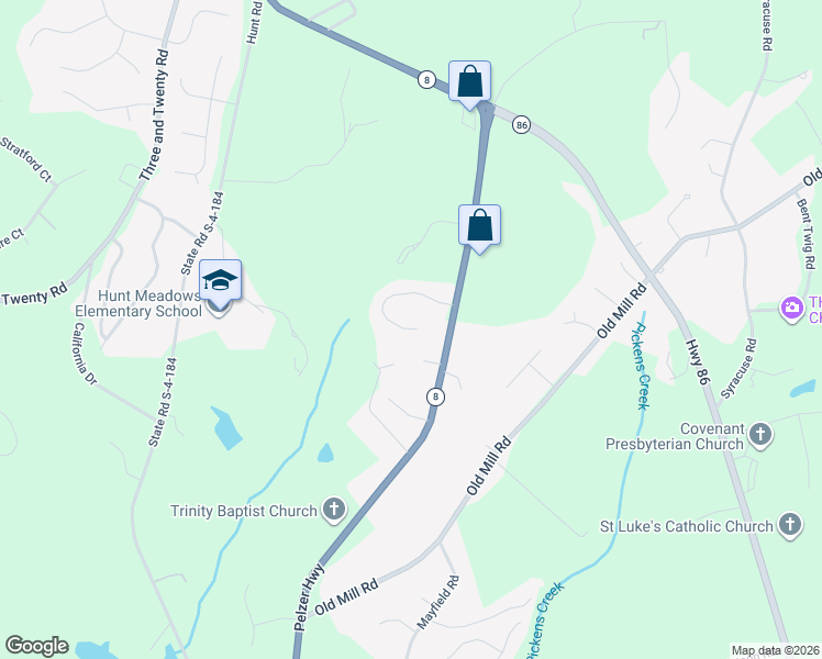 map of restaurants, bars, coffee shops, grocery stores, and more near 125 Deer Creek Court in Easley