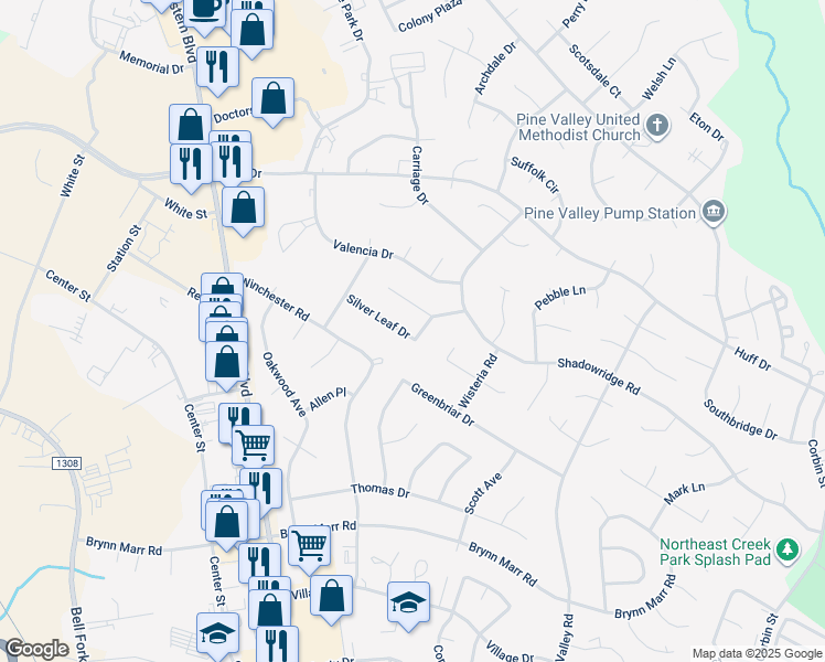 map of restaurants, bars, coffee shops, grocery stores, and more near 120 Silver Leaf Drive in Jacksonville