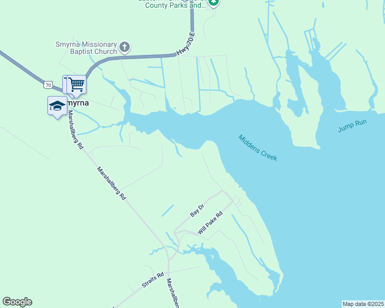 map of restaurants, bars, coffee shops, grocery stores, and more near 301 Bay Drive in Smyrna