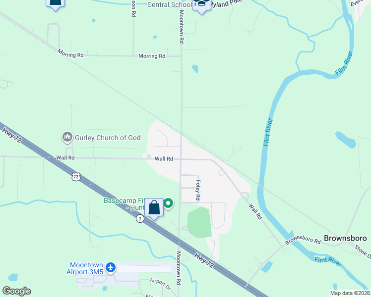map of restaurants, bars, coffee shops, grocery stores, and more near 871 Moontown Road in Madison