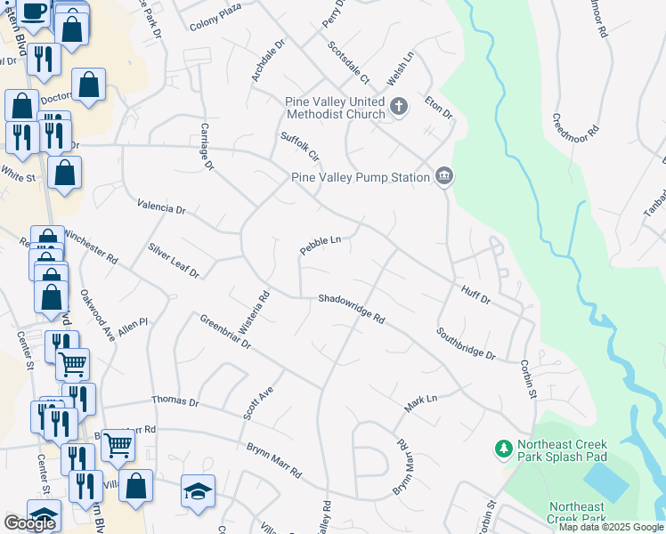 map of restaurants, bars, coffee shops, grocery stores, and more near 111 Bridgewater Court in Jacksonville