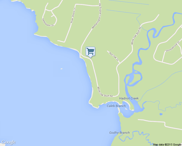 map of restaurants, bars, coffee shops, grocery stores, and more near 118 White Oak Bluff Road in Stella