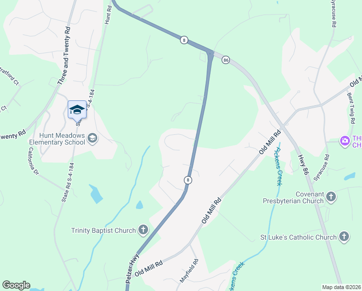 map of restaurants, bars, coffee shops, grocery stores, and more near 109 Deer Creek Court in Easley