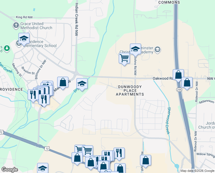 map of restaurants, bars, coffee shops, grocery stores, and more near 1685 Old Monrovia Road Northwest in Huntsville