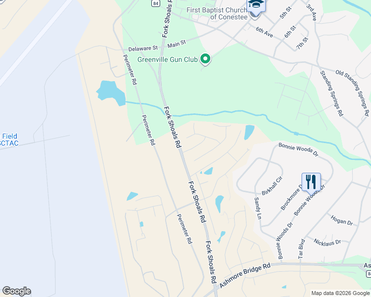 map of restaurants, bars, coffee shops, grocery stores, and more near 1 Kilberry Boulevard in Greenville
