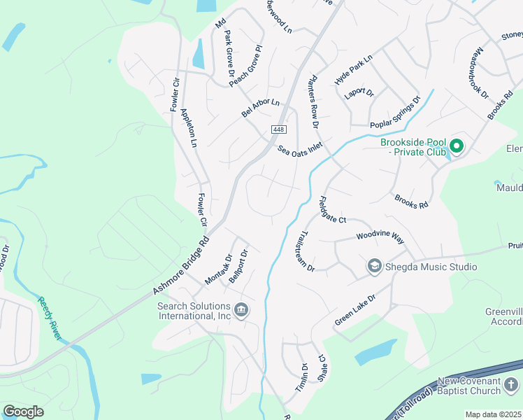map of restaurants, bars, coffee shops, grocery stores, and more near 304 Marsh Creek Drive in Mauldin