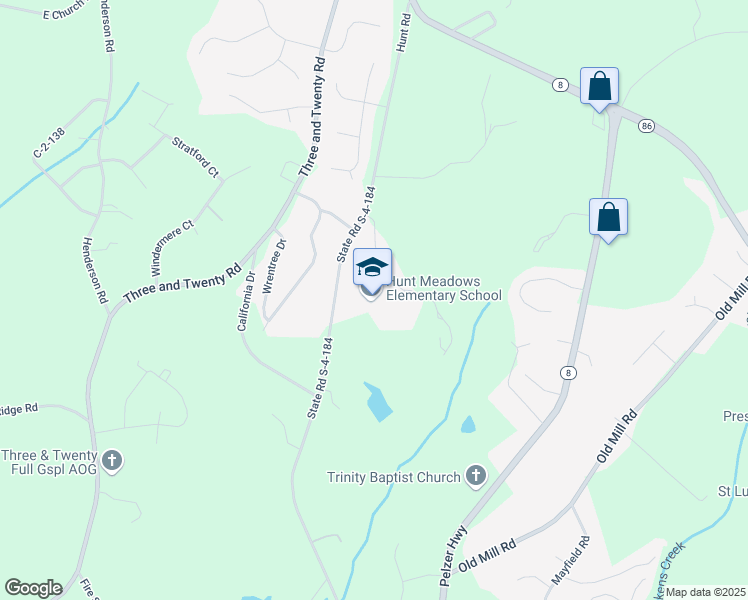 map of restaurants, bars, coffee shops, grocery stores, and more near 420 Hunt Road in Easley