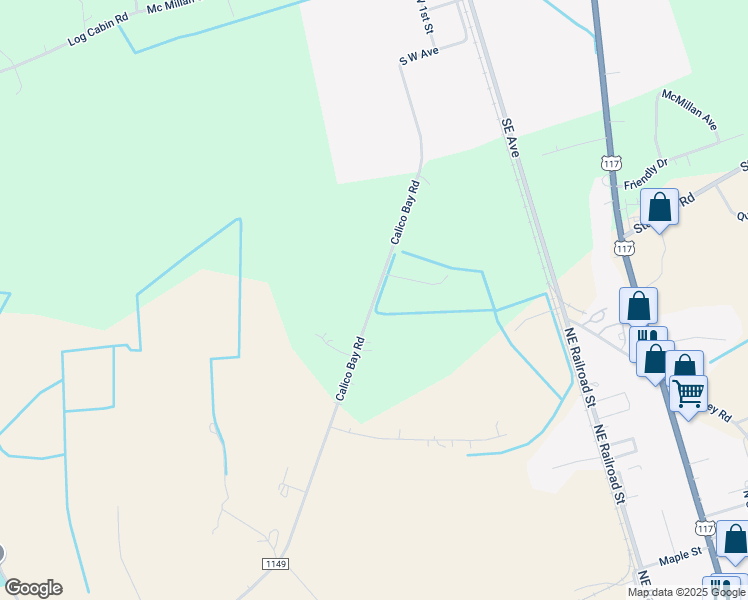 map of restaurants, bars, coffee shops, grocery stores, and more near State Road 1149 in Wallace