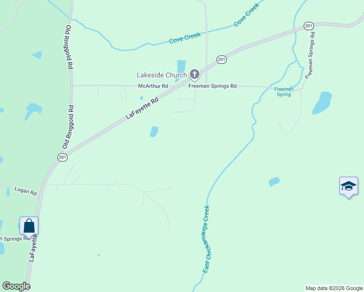 map of restaurants, bars, coffee shops, grocery stores, and more near 1105 Robin Way in Rocky Face