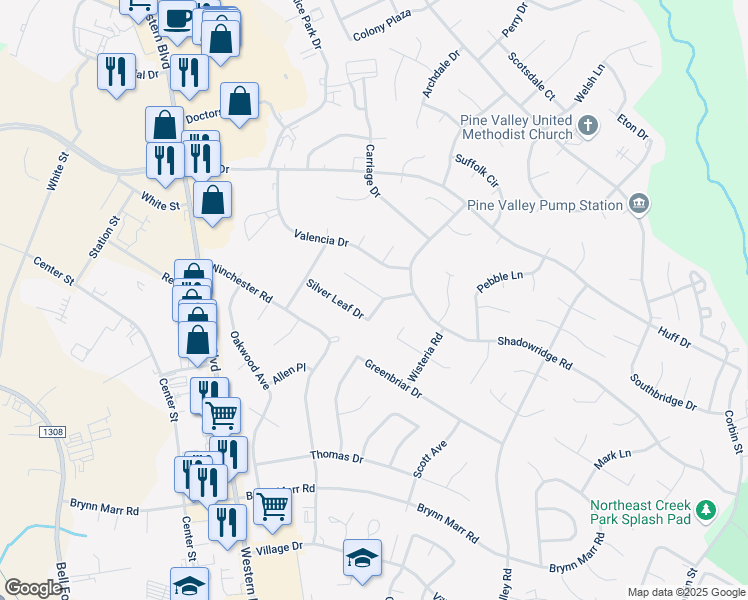 map of restaurants, bars, coffee shops, grocery stores, and more near 103 Cherrywood Court in Jacksonville