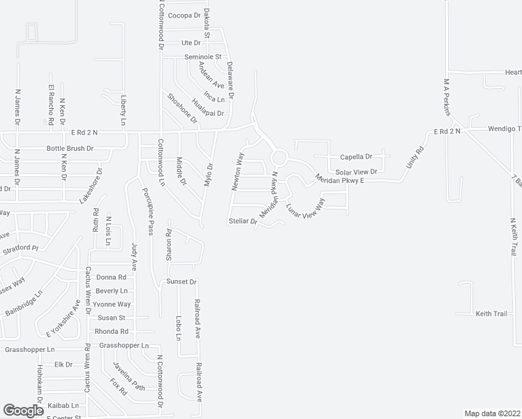 map of restaurants, bars, coffee shops, grocery stores, and more near 2247 Touchstone Drive in Chino Valley
