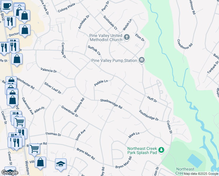 map of restaurants, bars, coffee shops, grocery stores, and more near 108 Caswell Court in Jacksonville