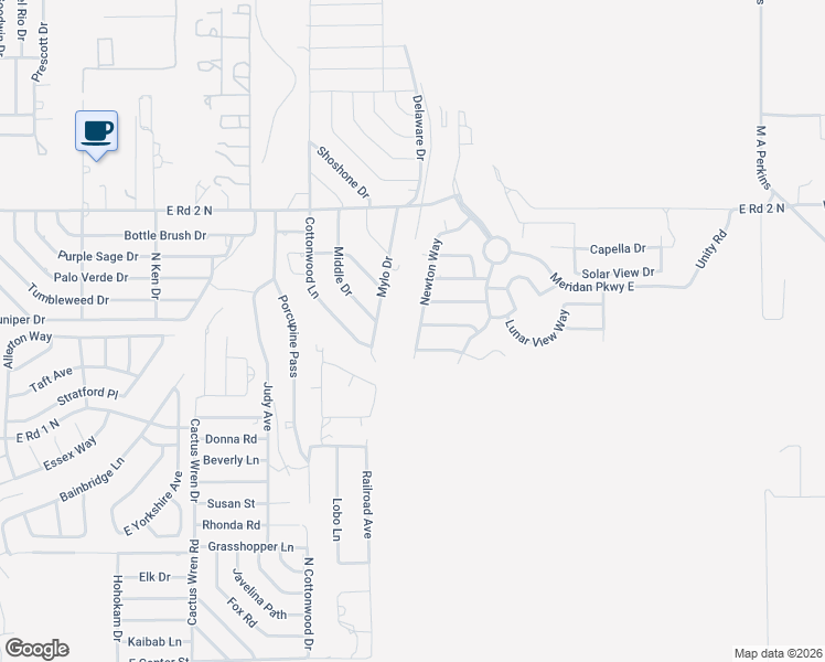 map of restaurants, bars, coffee shops, grocery stores, and more near 2108 Touchstone Drive in Chino Valley