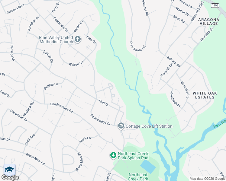 map of restaurants, bars, coffee shops, grocery stores, and more near 1405 Timberlake Trail in Jacksonville