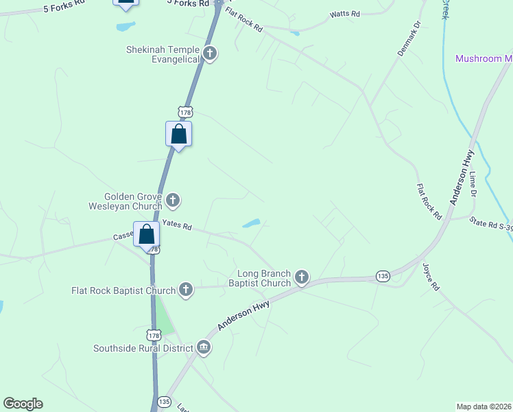 map of restaurants, bars, coffee shops, grocery stores, and more near 111 Brook Way in Liberty