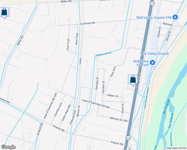 map of restaurants, bars, coffee shops, grocery stores, and more near 4512 North Hazel Street in Los Lunas