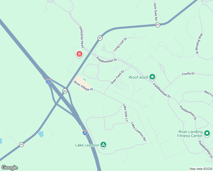 map of restaurants, bars, coffee shops, grocery stores, and more near 117-169 Lake Leamon Road in Wallace