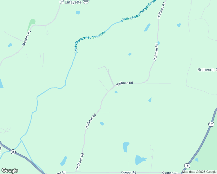 map of restaurants, bars, coffee shops, grocery stores, and more near 1038 Huffman Road in LaFayette