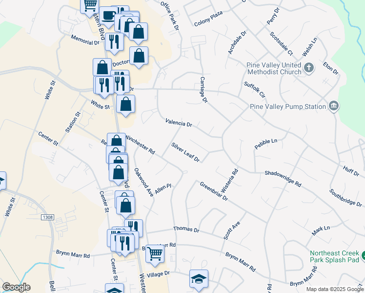 map of restaurants, bars, coffee shops, grocery stores, and more near 132 Silver Leaf Drive in Jacksonville