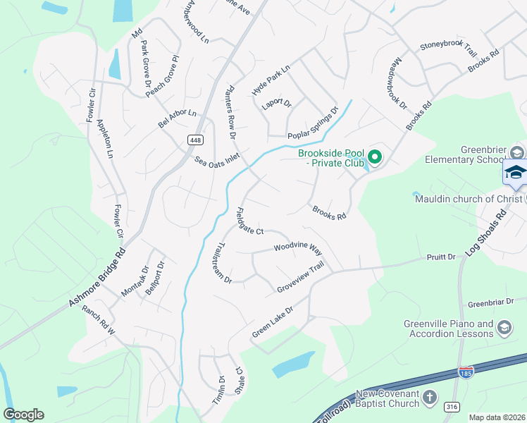map of restaurants, bars, coffee shops, grocery stores, and more near 14 Croftstone Court in Mauldin
