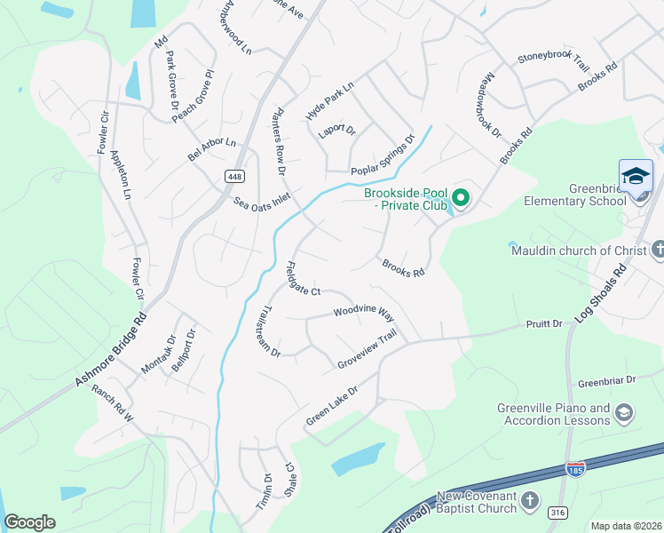 map of restaurants, bars, coffee shops, grocery stores, and more near 14 Croftstone Court in Mauldin