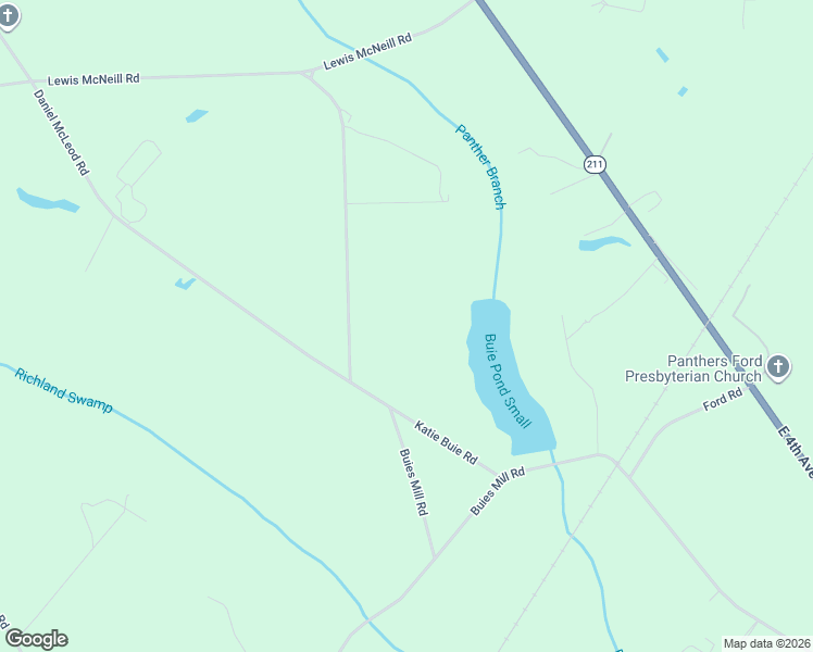 map of restaurants, bars, coffee shops, grocery stores, and more near 1800 Buies Mill Road in Red Springs