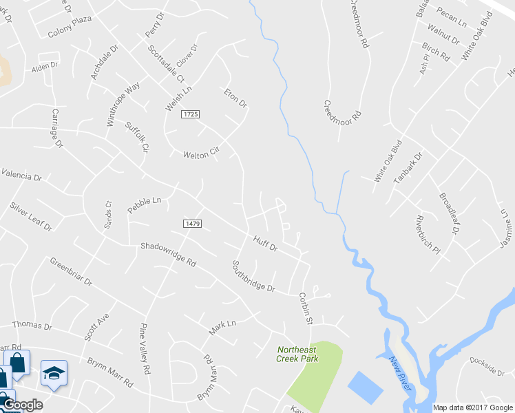 map of restaurants, bars, coffee shops, grocery stores, and more near 103 Dunhill Court in Jacksonville