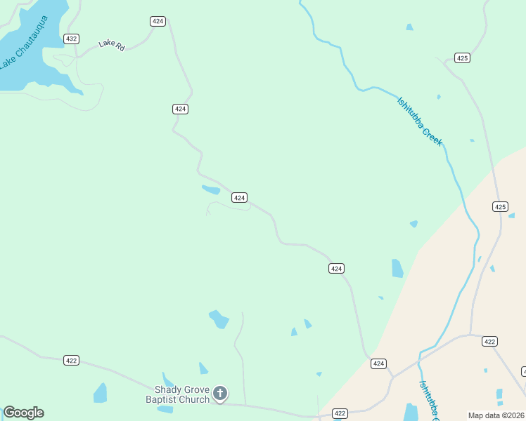 map of restaurants, bars, coffee shops, grocery stores, and more near County Road 424 in Tippah County