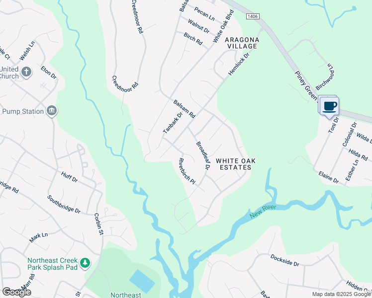 map of restaurants, bars, coffee shops, grocery stores, and more near 102 Pinyon Court in Jacksonville