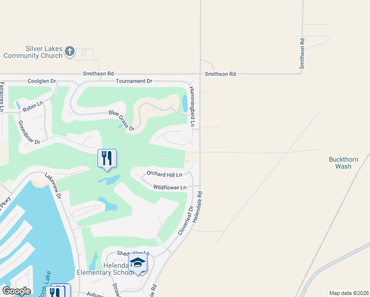 map of restaurants, bars, coffee shops, grocery stores, and more near 27817 Hummingbird Lane in Helendale