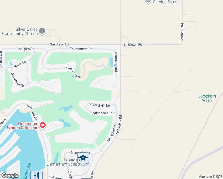 map of restaurants, bars, coffee shops, grocery stores, and more near 27813 Hummingbird Lane in Helendale