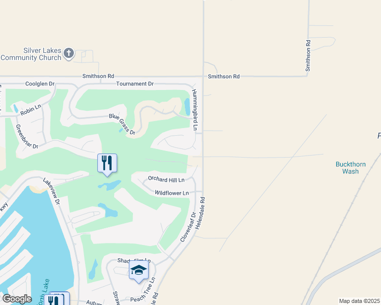 map of restaurants, bars, coffee shops, grocery stores, and more near 27817 Hummingbird Lane in Helendale