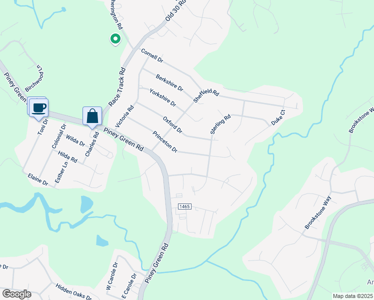 map of restaurants, bars, coffee shops, grocery stores, and more near 111 Princeton Drive in Jacksonville