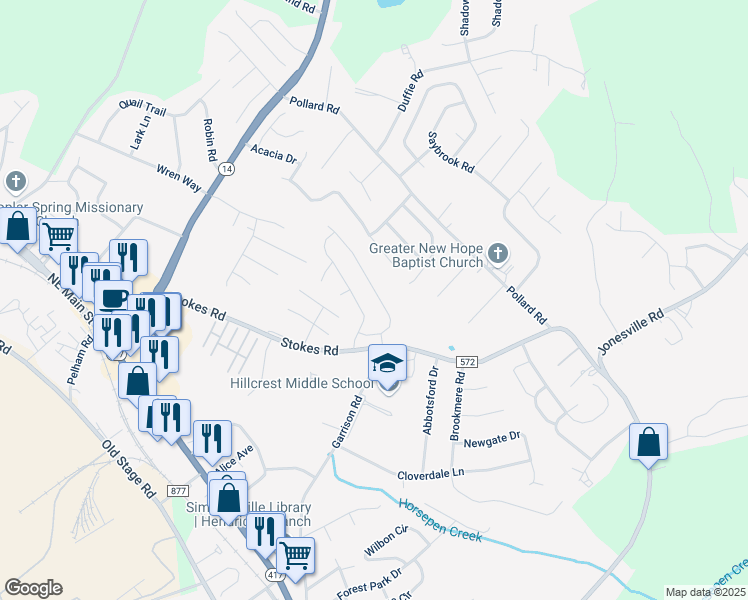 map of restaurants, bars, coffee shops, grocery stores, and more near 235 Applehill Way in Simpsonville