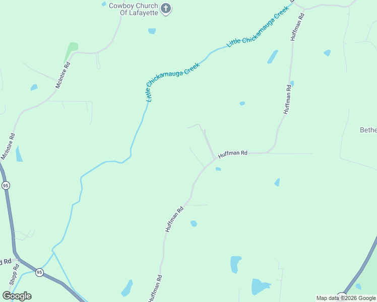 map of restaurants, bars, coffee shops, grocery stores, and more near 1038 Huffman Road in LaFayette