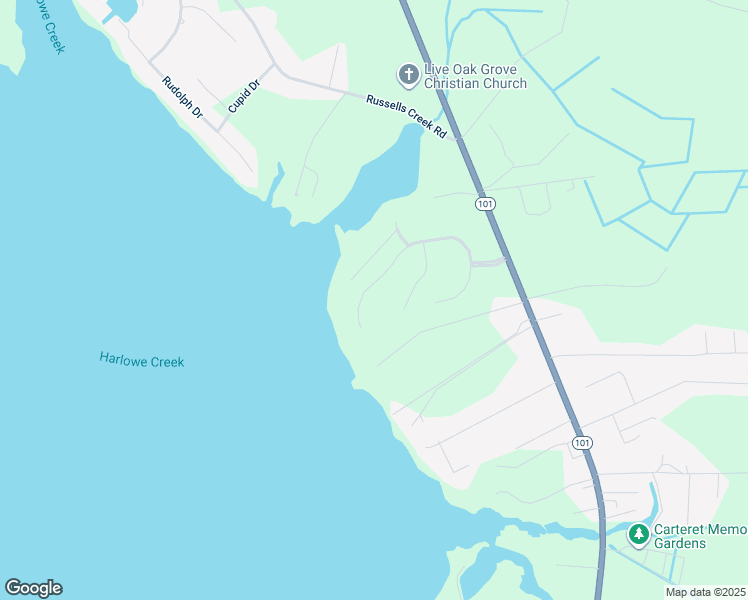 map of restaurants, bars, coffee shops, grocery stores, and more near 321 Winding Woods Way in Beaufort