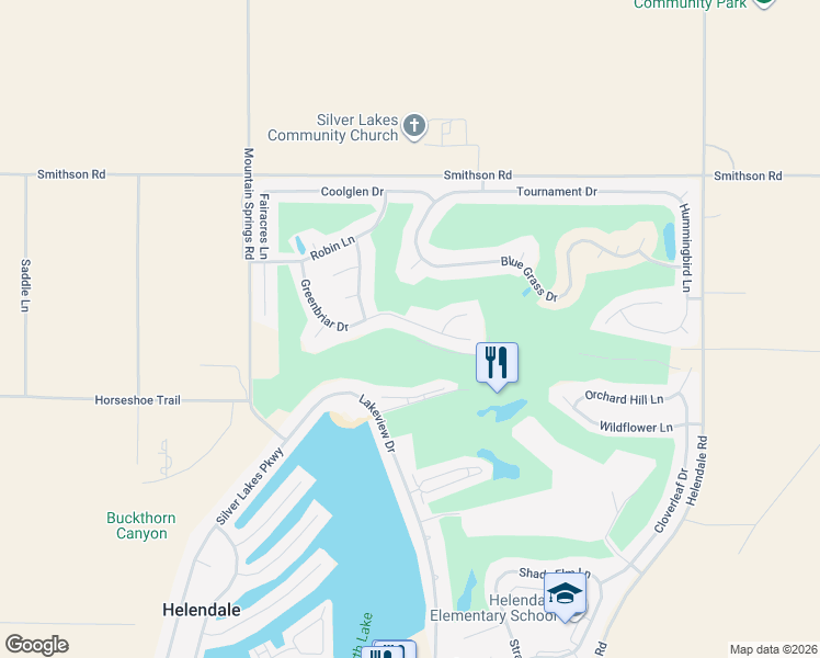 map of restaurants, bars, coffee shops, grocery stores, and more near 14789 Greenbriar Drive in Helendale