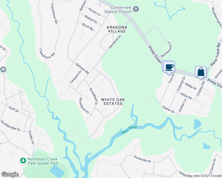 map of restaurants, bars, coffee shops, grocery stores, and more near 214 Jasmine Lane in Jacksonville