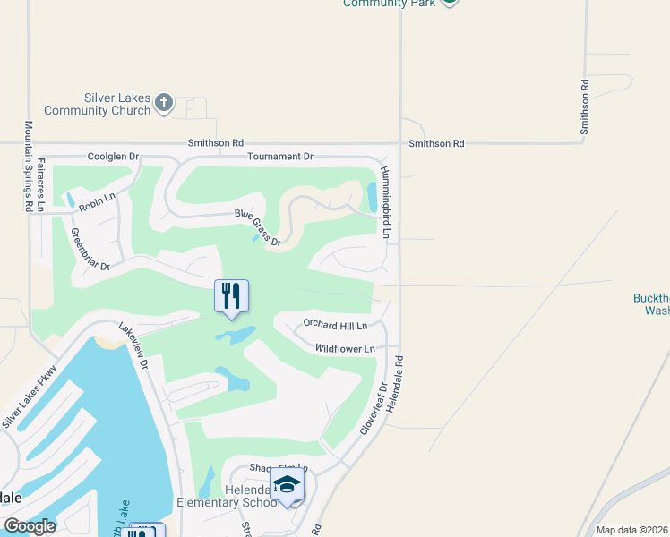 map of restaurants, bars, coffee shops, grocery stores, and more near 27767 Hummingbird Lane in Helendale