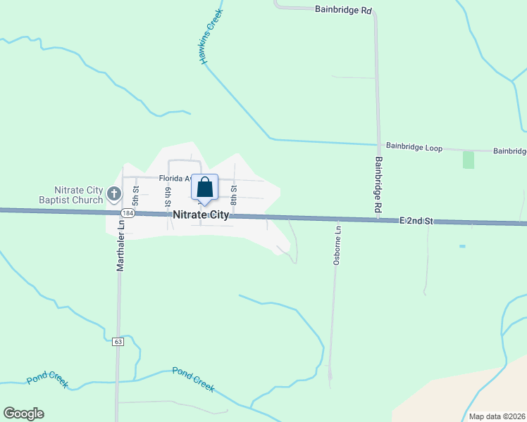 map of restaurants, bars, coffee shops, grocery stores, and more near 1424-1454 Georgia Avenue in Muscle Shoals