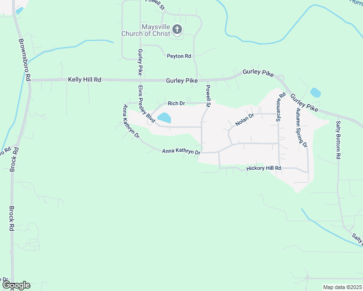 map of restaurants, bars, coffee shops, grocery stores, and more near 134 Anna Kathryn Drive in Gurley