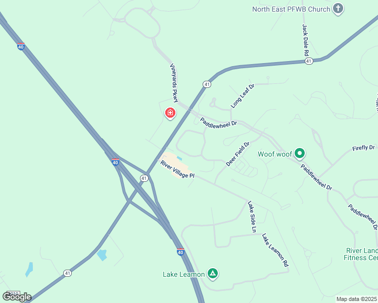 map of restaurants, bars, coffee shops, grocery stores, and more near 161 Firethorn Circle in Wallace