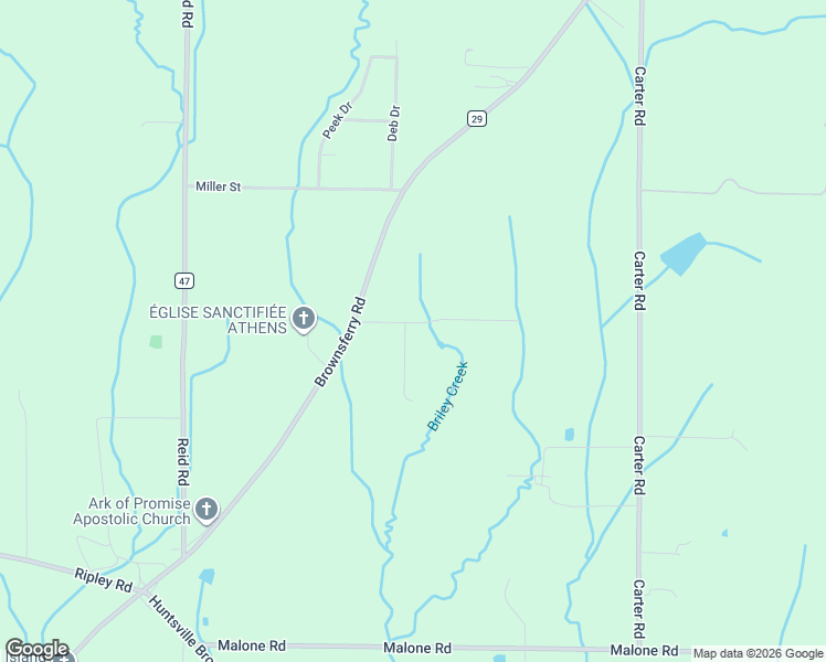 map of restaurants, bars, coffee shops, grocery stores, and more near 16527 Albert Road in Athens