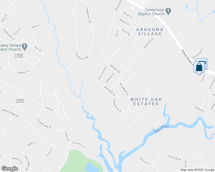map of restaurants, bars, coffee shops, grocery stores, and more near 103 Whiteleaf Drive in Jacksonville