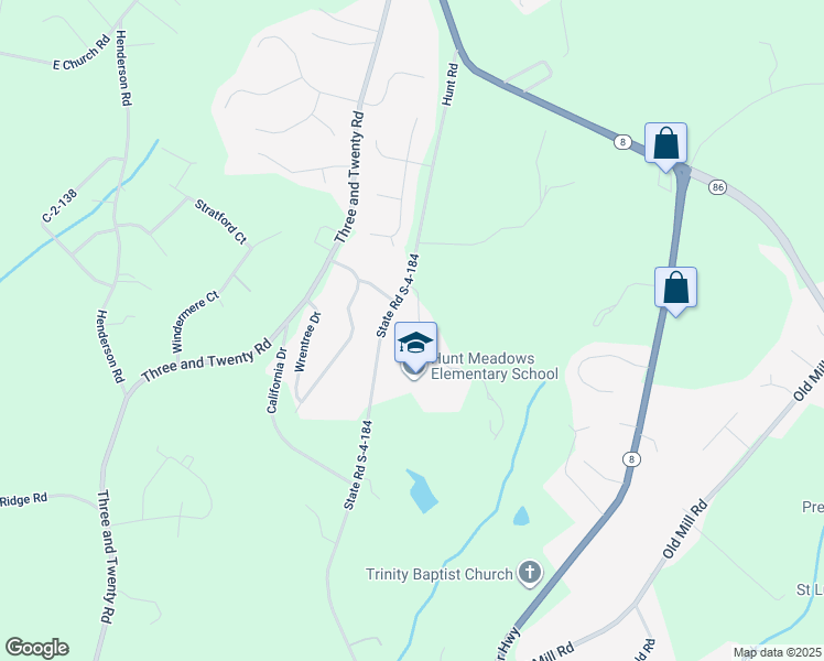 map of restaurants, bars, coffee shops, grocery stores, and more near 106 Innis Brook Drive in Easley