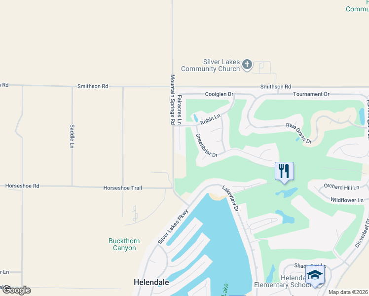 map of restaurants, bars, coffee shops, grocery stores, and more near 27855 Fairacres Lane in Helendale