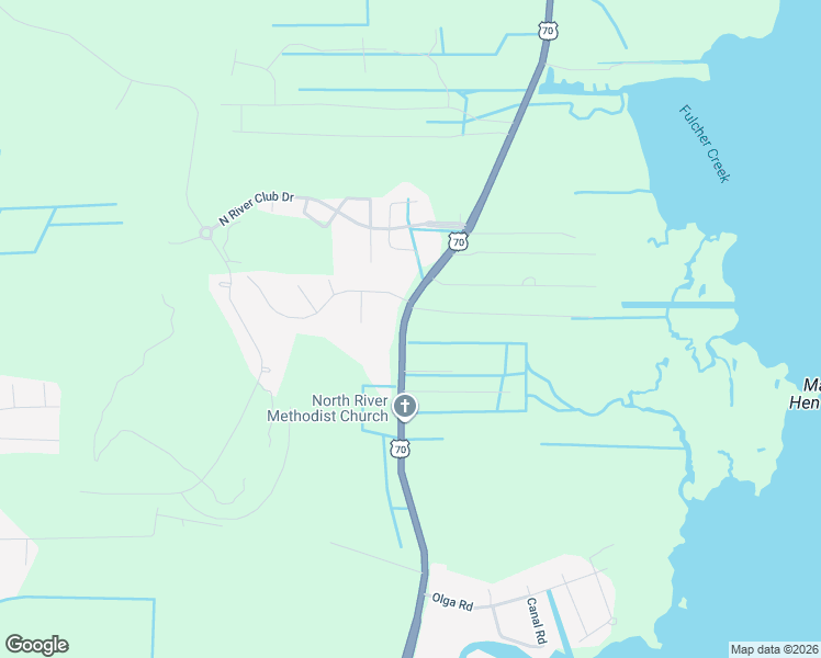 map of restaurants, bars, coffee shops, grocery stores, and more near 2578 U.S. 70 in Beaufort