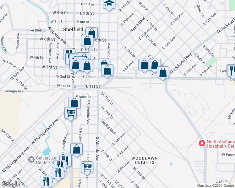 map of restaurants, bars, coffee shops, grocery stores, and more near in Sheffield